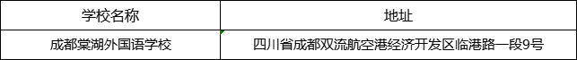 成都市成都棠湖外國(guó)語(yǔ)學(xué)校地址在哪里？