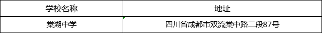 成都市棠湖中學(xué)地址在哪里？