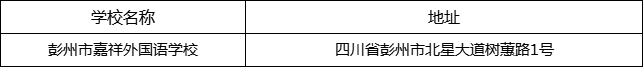 成都市彭州市嘉祥外國語學校地址在哪里？