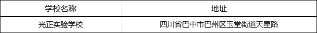 巴中市光正實驗學(xué)校地址在哪里？