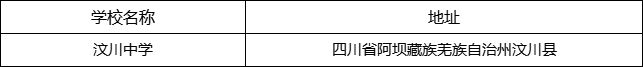 阿壩州汶川中學(xué)地址在哪里？