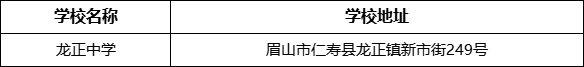 眉山市龍正中學(xué)學(xué)校地址在哪里？