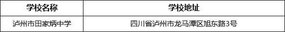 瀘州市田家炳中學(xué)學(xué)校地址在哪里？