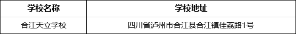 瀘州市合江天立學(xué)校地址在哪里？