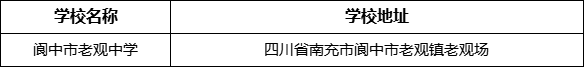 南充市閬中市老觀中學地址在哪里？