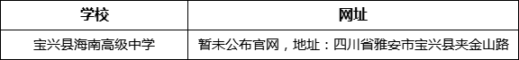 雅安市寶興縣海南高級中學(xué)網(wǎng)址是什么？