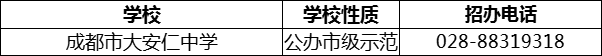 2024年成都市安仁中學(xué)招辦電話是多少？