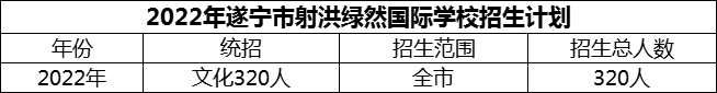 2024年遂寧市射洪綠然國際學校招生計劃是多少？