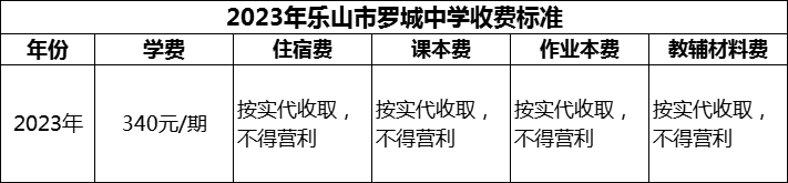 2024年樂山市羅城中學學費多少錢？