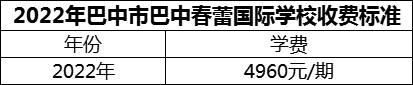 2024年巴中市巴中春蕾國際學(xué)校學(xué)費多少錢？