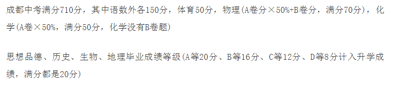 2020年成都中考總分多少？中考滿分是多少？