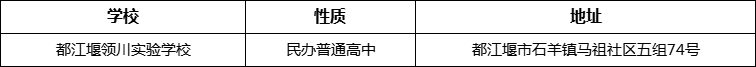 成都市都江堰領川實驗學校地址在哪里？